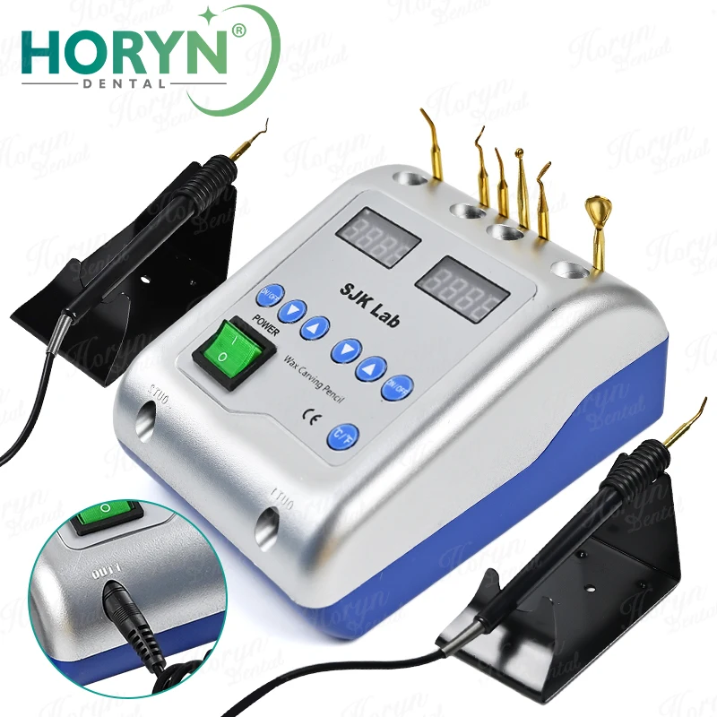 

Dental Lab Electric Waxer Knife Copper Waxer Knife for Carving with 6 Wax Tips + 2 Pens for Carving and Molding Wax Patterns