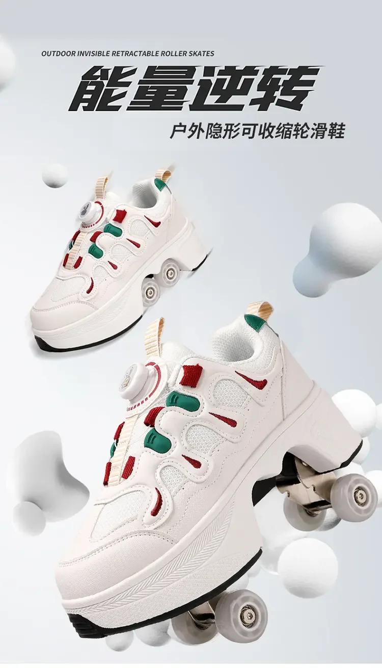 2026 Children's Big Wheel Walking Shoes, Outdoor Roller Skates, Extendable Wheel Roller Skates, Teenagers Sneakers Kids Gift view 6