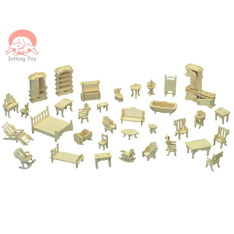 

Mini Furniture 34-piece Model Set Doll House DIY Simulation Home Decoration