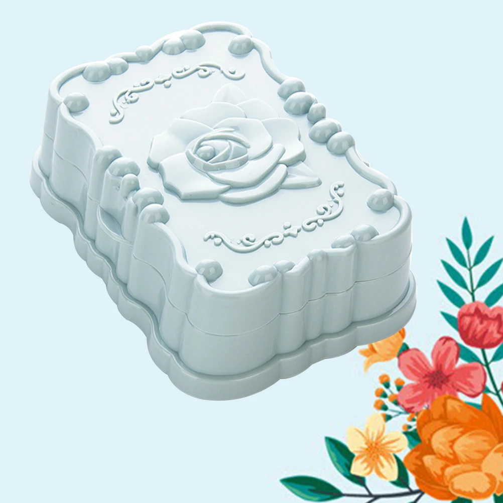 

Rose Box Waterproof Container Plastic Soap Holder Lid Bathroom Dish Drain Rack Home Hotel Keep Dry Easy Clean Non-Metal
