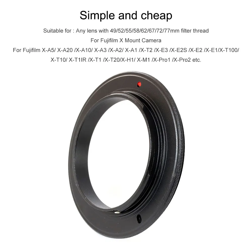 49/ 52/ 55/ 58/ 62/ 67/ 72/ 77mm For Fujifilm X Mount Macro Reverse Adapter Ring For Fujifilm X Mount Camera XA XE XT XS XH Xpro