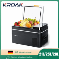 KROAK 21L 25L 28L Car Refrigerator 12V/24V Portable Compressor Fridge Freezer 100-240V AC Cooler for Outdoor Travel