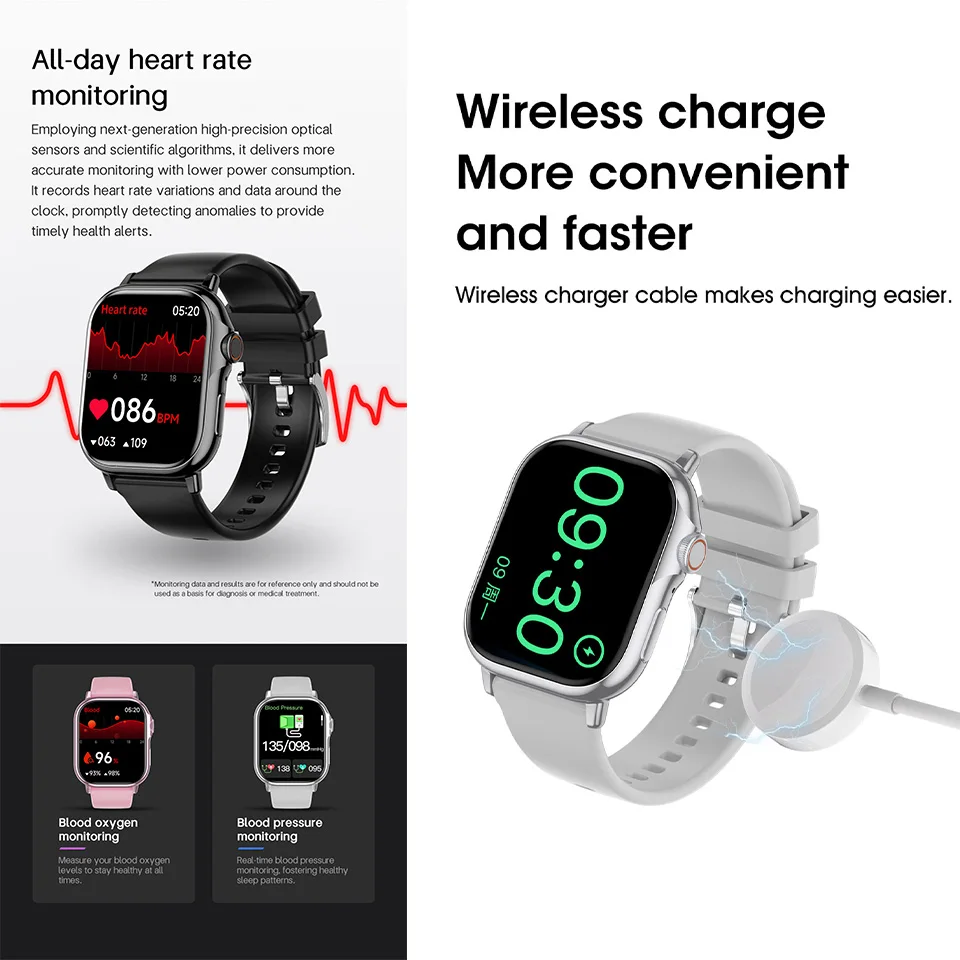 

DF01 Smart Watch Fitness Tracker with Heart Rate Blood Oxygen Sleep Monitoring Waterproof Sports Watch for Men Women