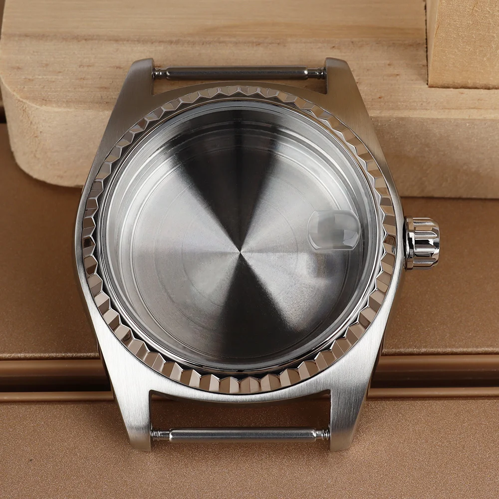 Hot Sale 38.5MM Polished Watch Case Solid Bottom Cover For NH35 NH36 NH34/38 4R Movt Mod 29.5mm Dial Stainless Steel Repair Part