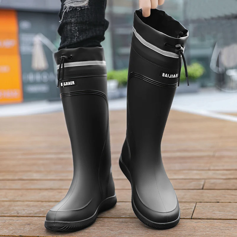 Zapatos de lluvia impermeables para hombre, botas impermeables para las cuatro estaciones, suelas suaves, antideslizantes, cómodas, para trabajo al aire libre