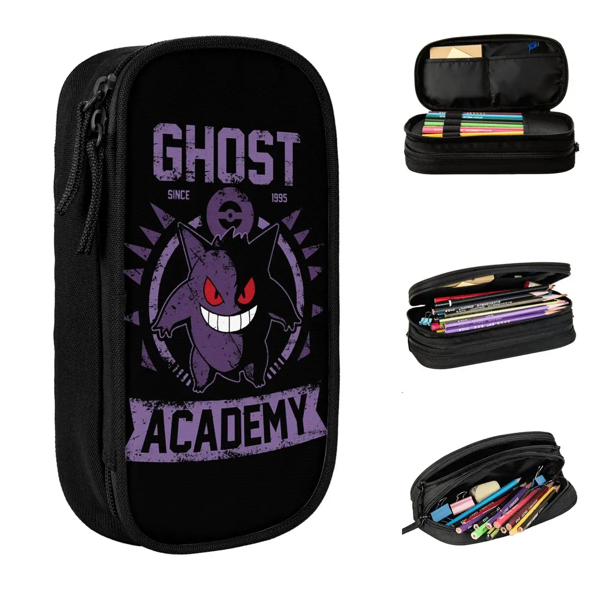 Ghost Academy Pencil Case Gengar Kaiju Pokemon Pencilcases Pen Holder Large Storage Pencil Bags Office Gifts Stationery