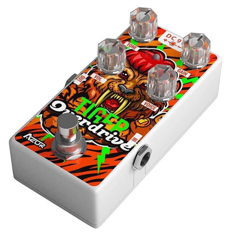 AZOR-Pedal de Metal para guitarra, accesorio para guitarra con efecto AP-502, serie del zodiaco 12, Tiger Overdrive