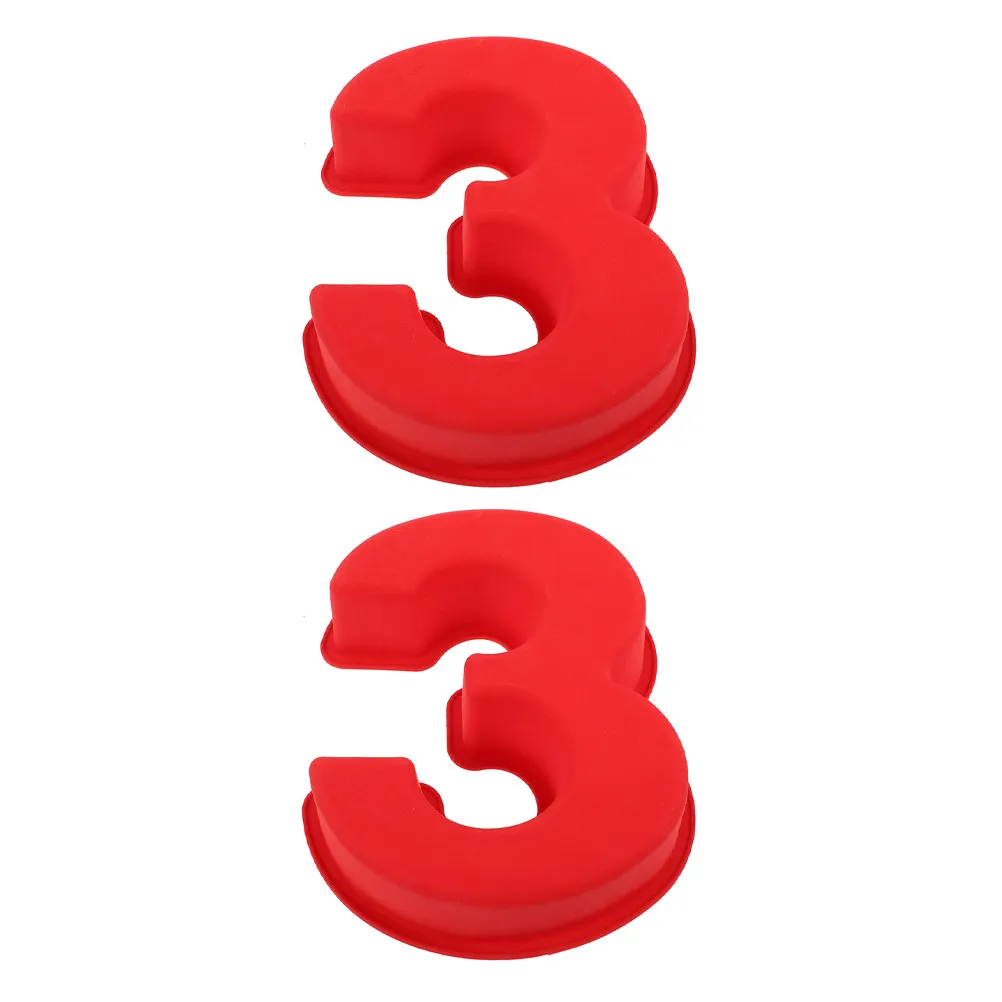 

2Pcs Silicone Number Cake Molds Flexible Non-Stick Baking Molds for Birthday Cakes Chocolate Fondant Desserts Oven Microwave
