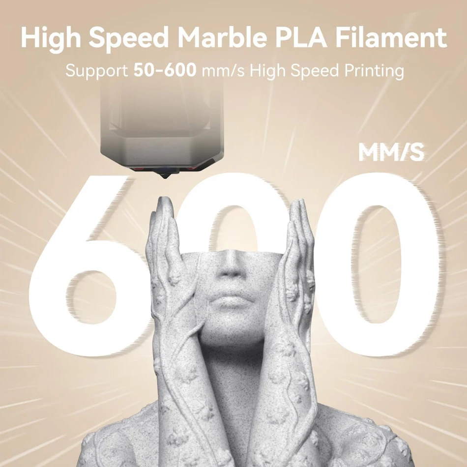 JAYO PLA Filament 5Rolls PLA Marble 3D Printer Filament 1.75MM For FDM 3D Printer High Speed Marble Texture 3D Printing Material