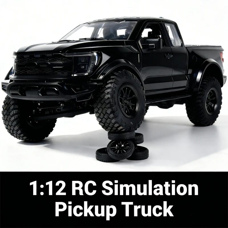 1:12 RC Car RC Pickup Truck F-150 4WD RC Crawler Full Proportion Metal Drive Shaft Gear Off-Road RC Car Lifelike Door Opening