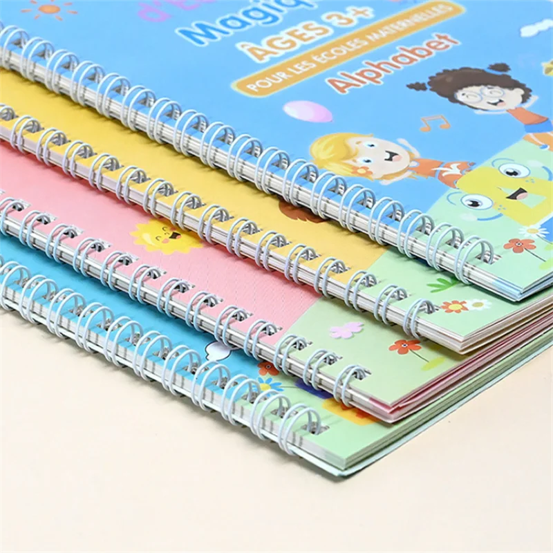 1/4PCS Sank Magic Practice Copybook Pen Preschools Kids Calligraphy English Verison Free Wiping Children Reusable Writing Book image 5