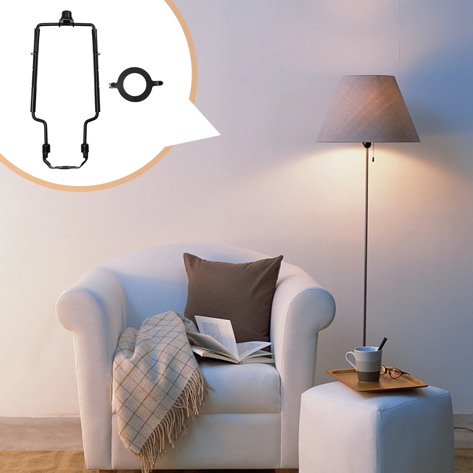 

1Pcs Lampshade Holder Corrosion Resistant Floor Lamp Horn Bracket Practical Lampshade Accessories for Living Room