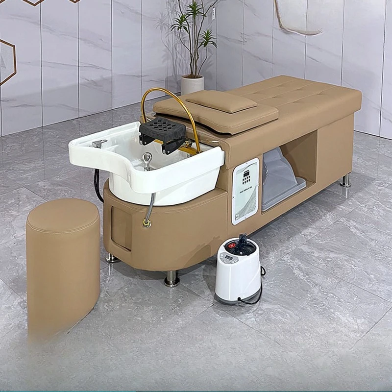 

Hair treatment shampoo bed, special beauty salon for barber shop, ceramic basin, full lying water circulation fumigation, Thai