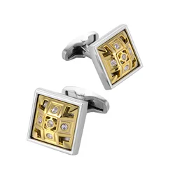 Luxurious Hollow Silver-Plated French Style Shirt Cufflinks For Mens Crystal Rhinestones Buttons Wedding Groom Farors Jewelry