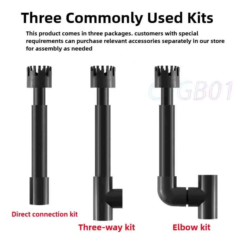 DIY Black Aquarium Skimmer with PVC Lily Pipe Surface Inflow Outflow Water Plant Filter Cleaning Accessories for Fish Tanks