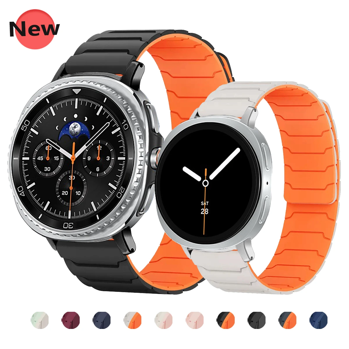 Magnetisches Schlaufenarmband für Samsung Galaxy Watch 8 Classic 46 mm Silikonband für Watch 8 44/40 mm Armband Correa Sportzubehör