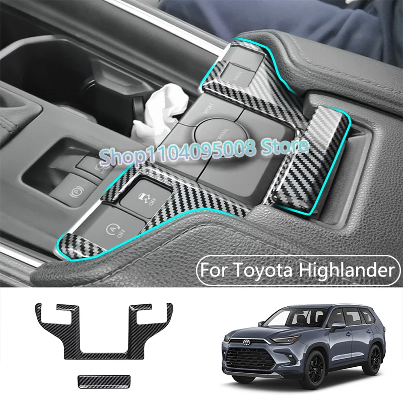 

For Toyota Grand Highlander 2024 2025 Car Armrest Box Button Trim Sticker Sport Mode Button Trim Frame