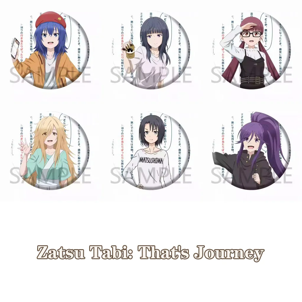 

Anime Zatsu Tabi That's Journey Pins Suzugamori Chika Hasunuma Koyomi Badge Cosplay Cartoon Itabag Bedge Brooch Button DADGE NEW