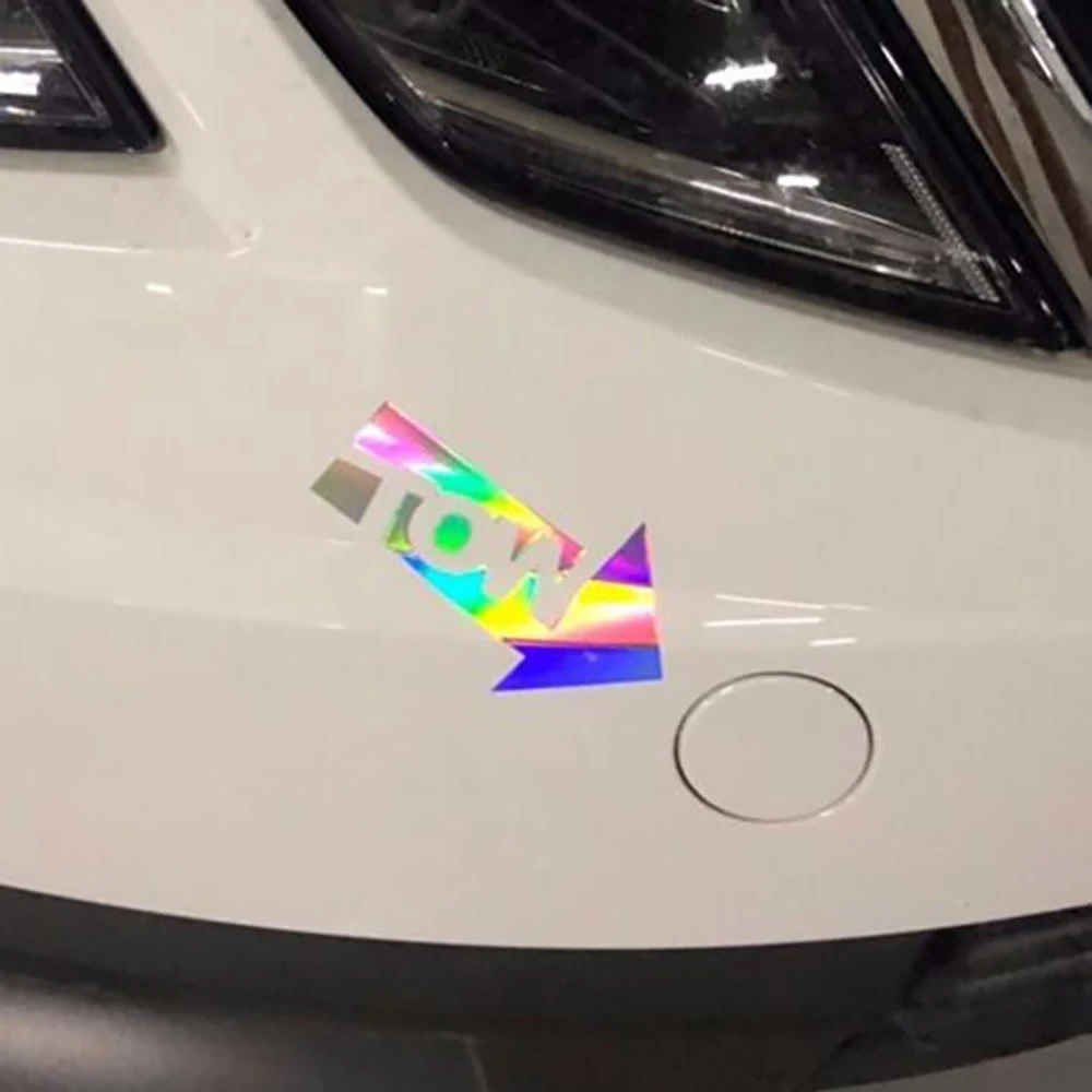 JDM Sticker Car TOW Sticker Hook Arrow Vinyl Automobiles Accessories Reflective Waterproof Decal Japanese/English Version