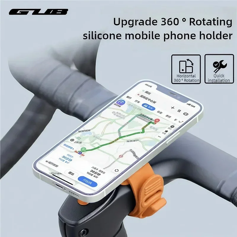 

GUB P9 360° Rotatable Silicone Bike Phone Holder, Adjustable Standing Navigation Shockproof Mount for Bicycle Motorcycle Scooter