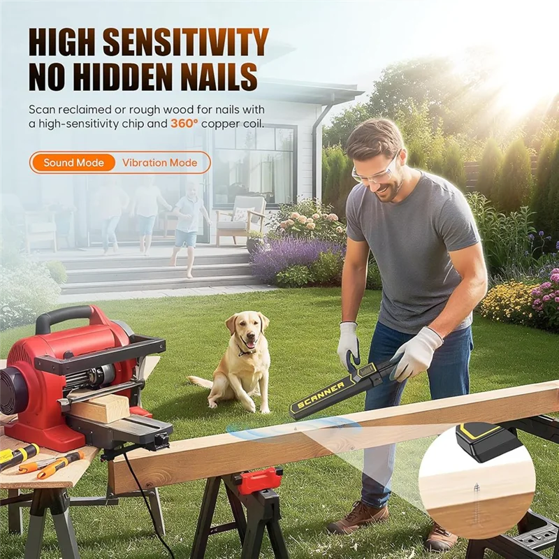 ABJN-高感度充電式ハンドヘルド金属探知機ワンドポータブルセキュリティファインダースキャナー