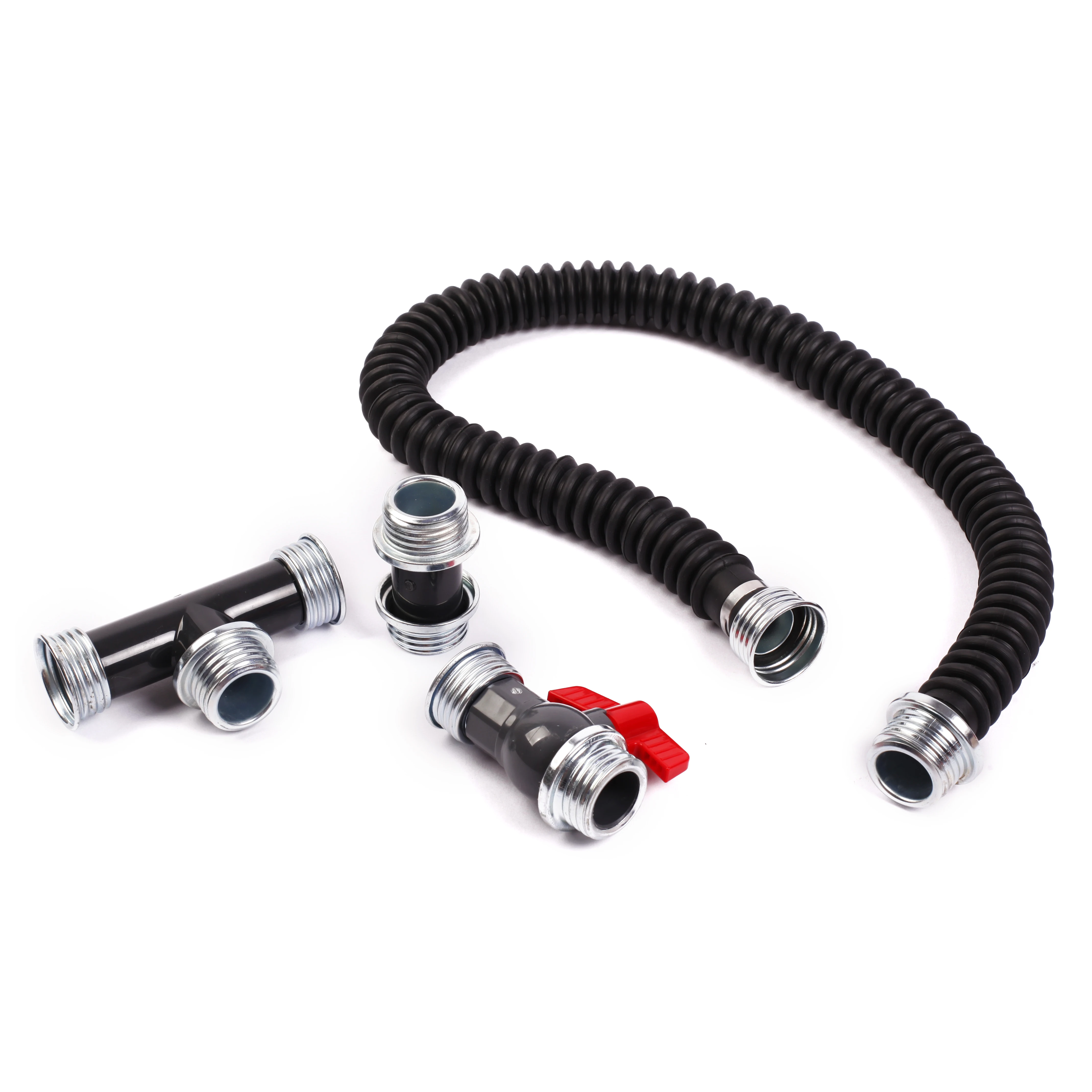 Ftshist 40mm Threaded Tee Breath Control Tube Interface Latex Gas Mask Valve Threaded Connection Accessory