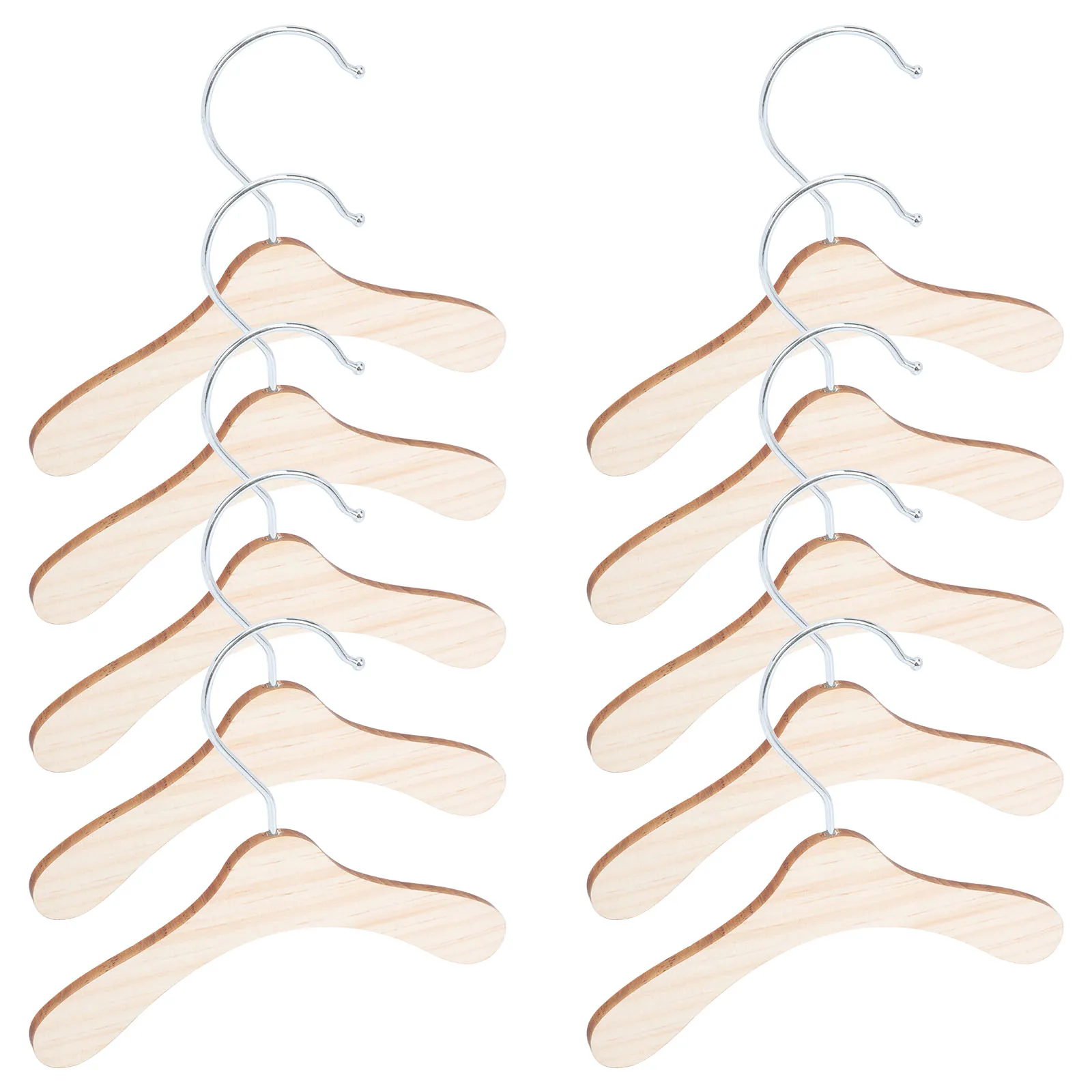 

10 Pcs Wooden Pet Clothes Hanger Dog Clothing Hanger Long Lasting Simple Appearance Practical Neat ganized Storage