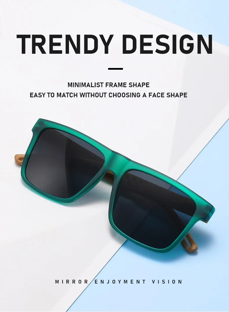Vintage Holzmaserung Sonnenbrille für Männer und Frauen Klassische Leichte Eckige Sonnenbrillen Modische Tägliche Dekorative Brillen UV400-Schutz – Detail 3