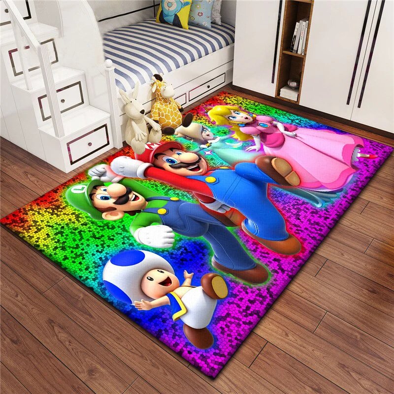 Super Mario printed area carpet for children Living room Bedroom floor mat Kitchen mat Children's Bedroom Mat