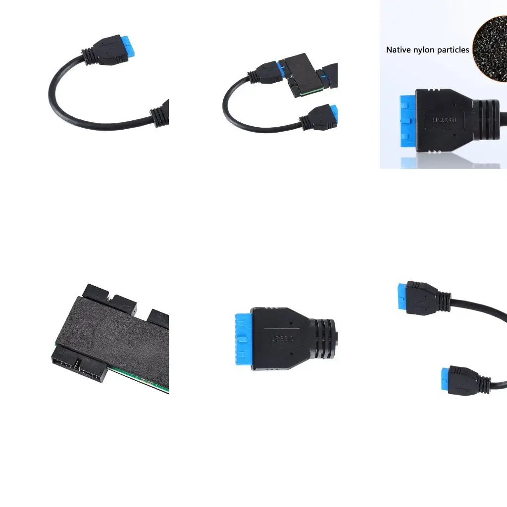 

USB3.0 19Pin HUB 1 To 2 Header Extension With Chip Modular Cable Motherboard A4WF