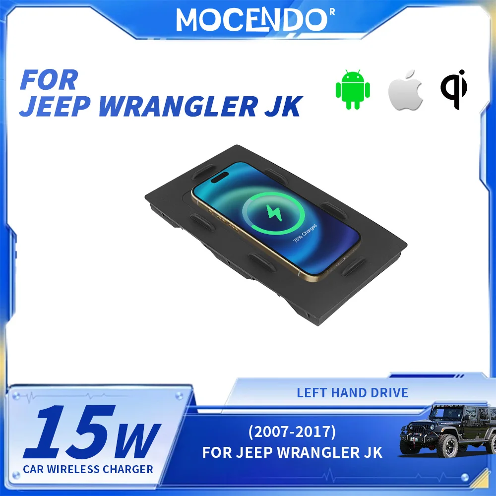 

Car Phone Wireless Charging Pad For Jeep Wrangler JK 2007-2017 Fast Charging Plate Panel Station Interior Accessories