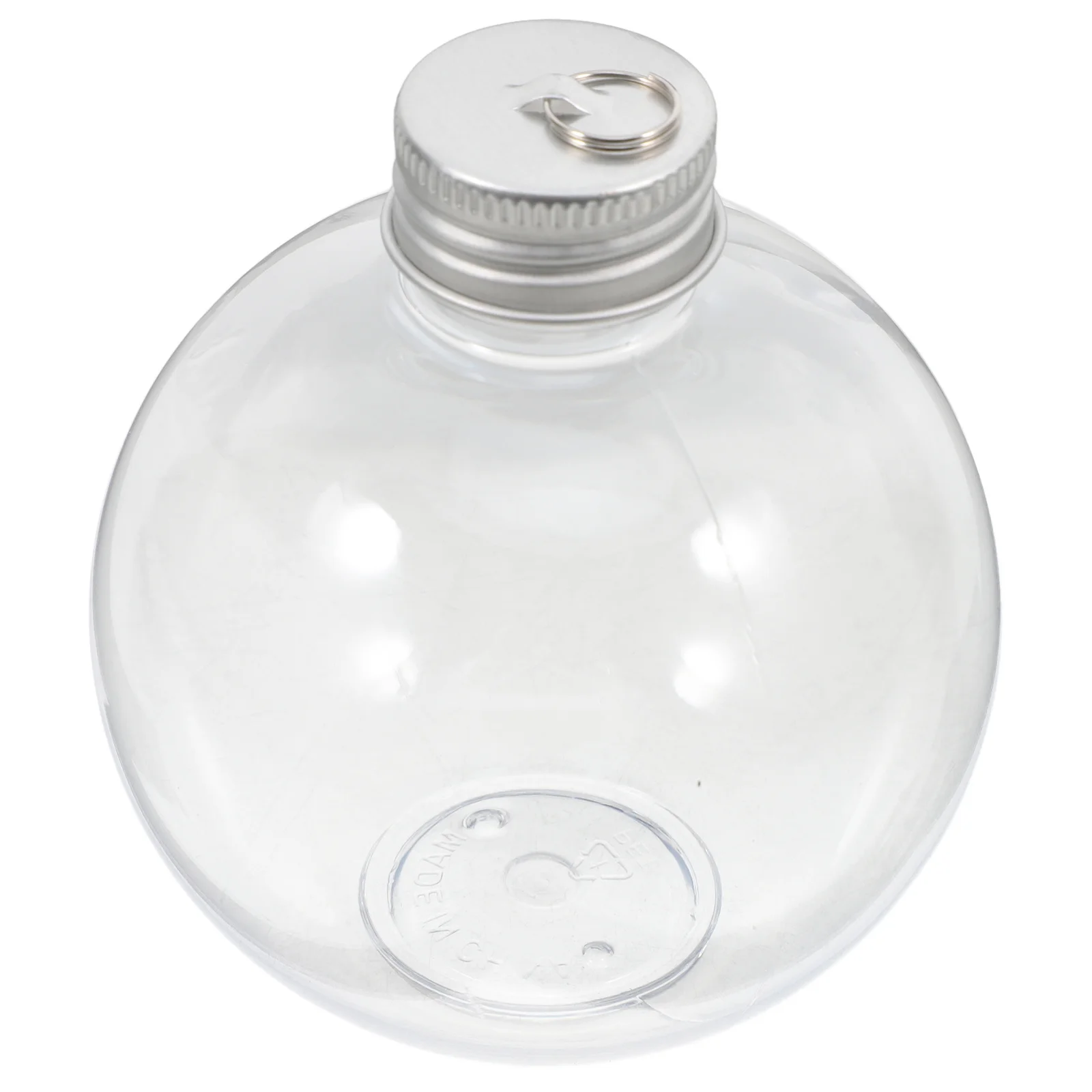 

6Pcs Christmas Spherical Bottles Clear Plastic Bulb Ornaments Unique Drink Containers Lids Holiday Party Decoration Transparent
