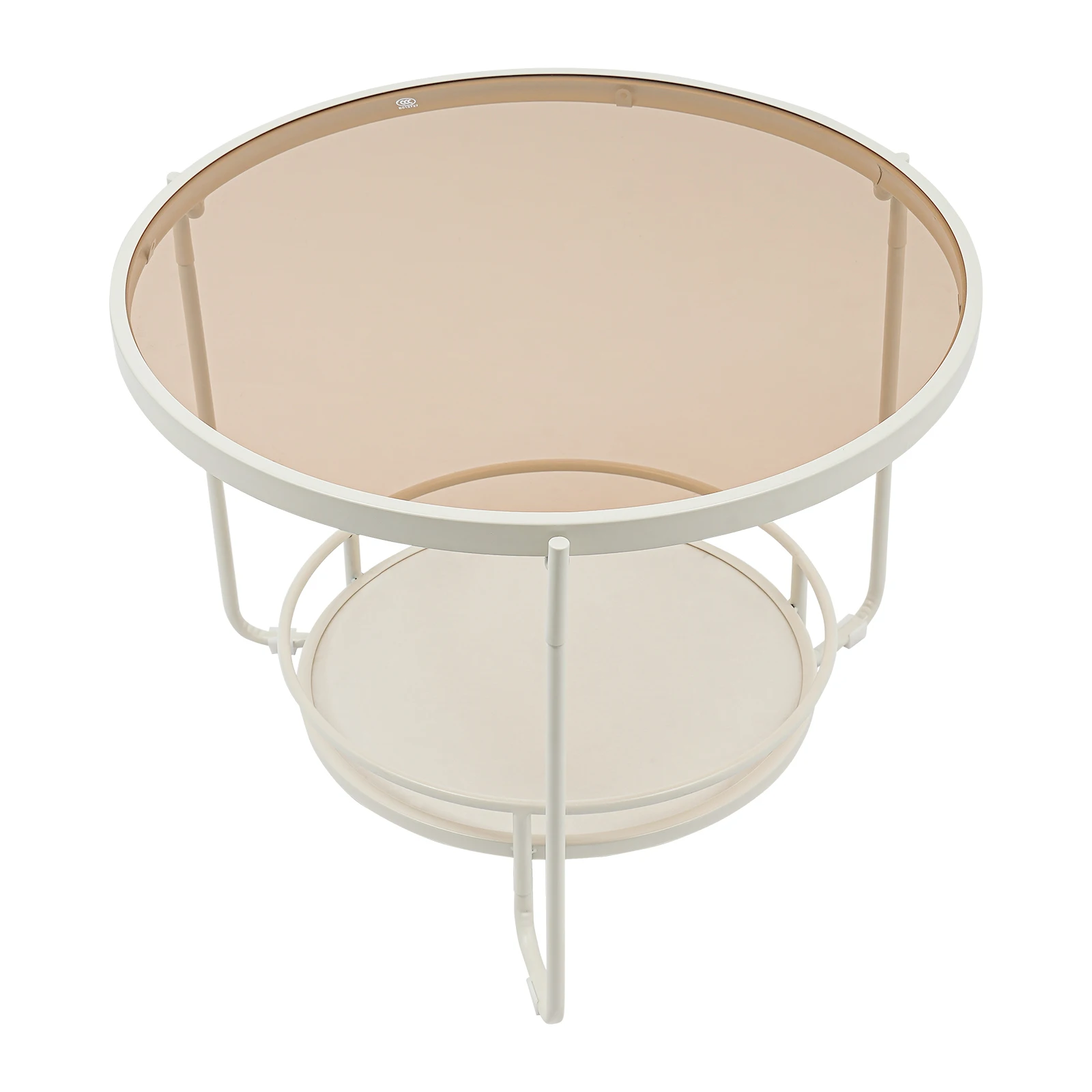 2 Tiers Modern Side Table Simple and Modern Round Coffee Table