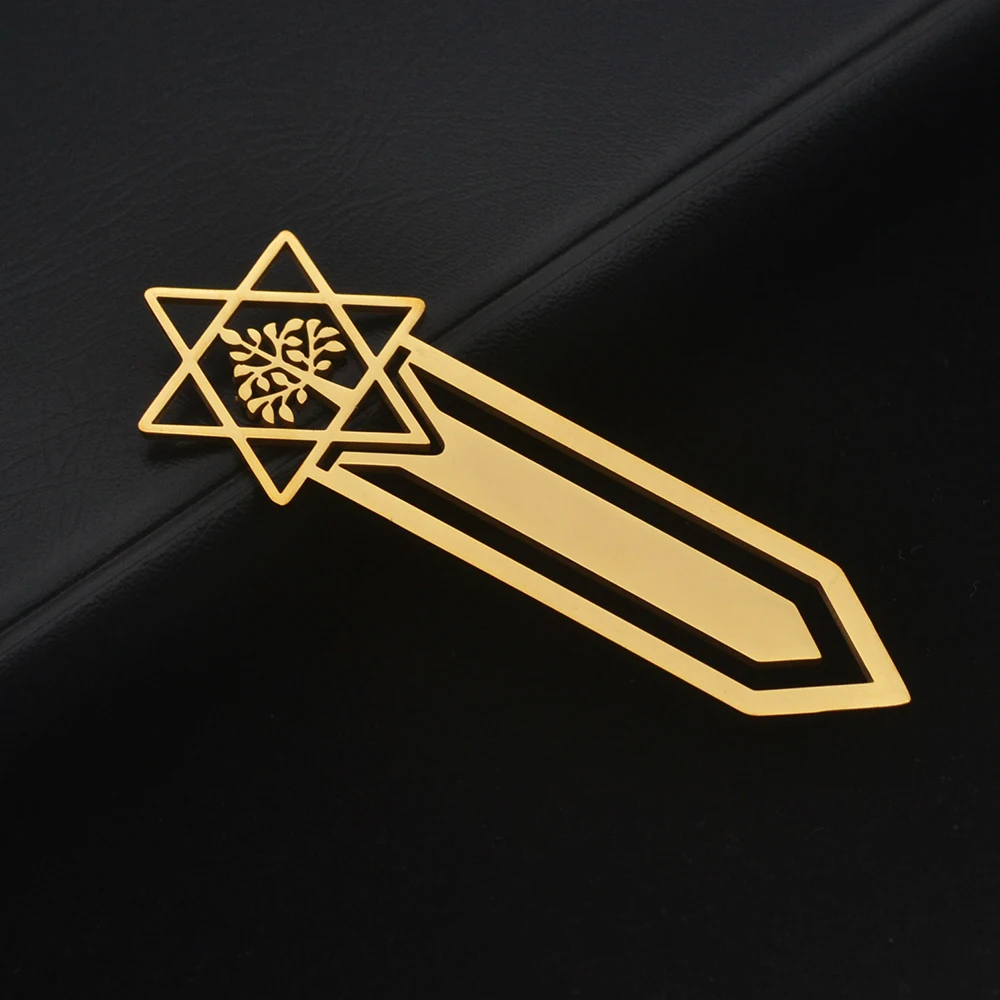 Wholesale of new stainless steel bookmarks for teachers, students, six pointed star tree bookmarks, wedding guests gifts,