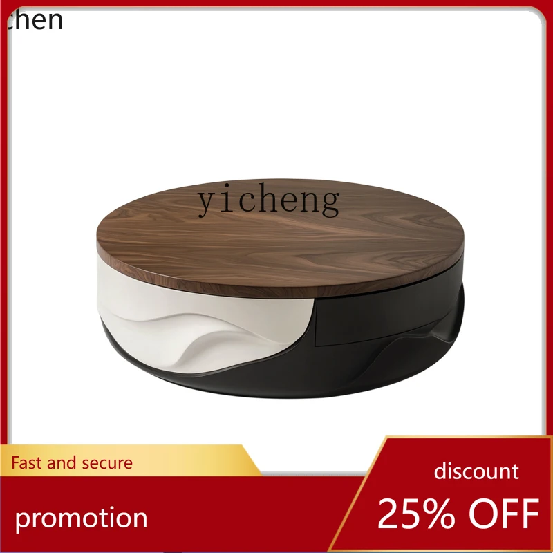 

HT modern minimalist art coffee table personalized creative fashion round tea table