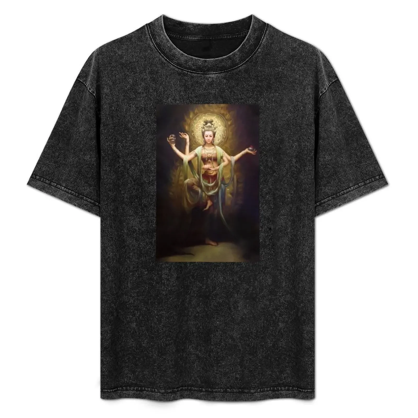 T-shirt Quan Yin, la mère et la déesse de la compassion, t-shirt à col rond grande taille