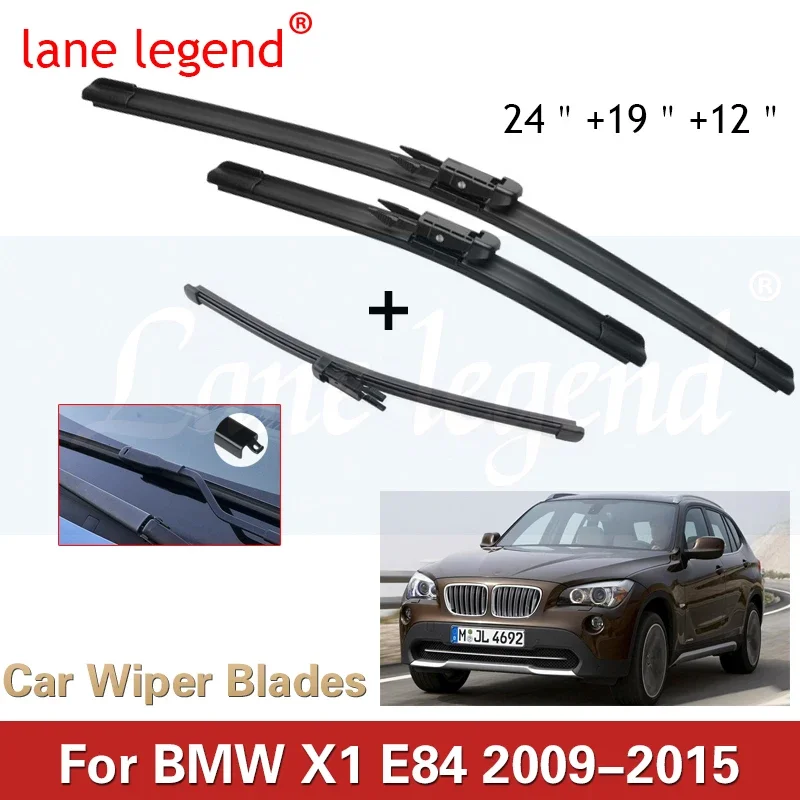 

Wiper Front Rear Wiper Blades Set For BMW X1 E84 2009-2015 2010 2011 2012 2013 Windshield Windscreen Front Rear Window 24"19"12"