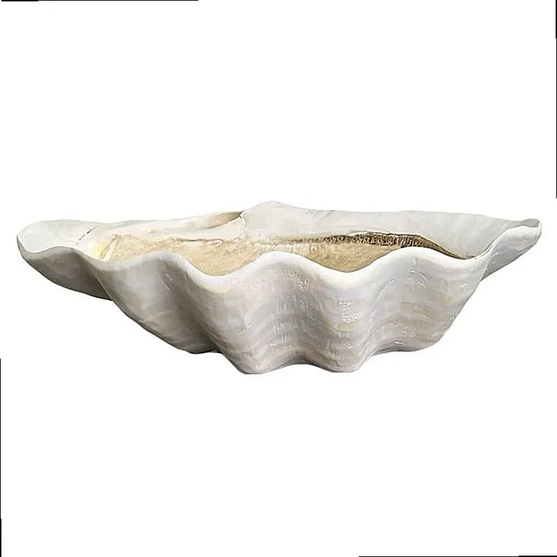 Ocean Style Seashell Shape Art Fruit Tray Creative Decorative Shell Serving Plate for Living Room Desktop Home Decor
