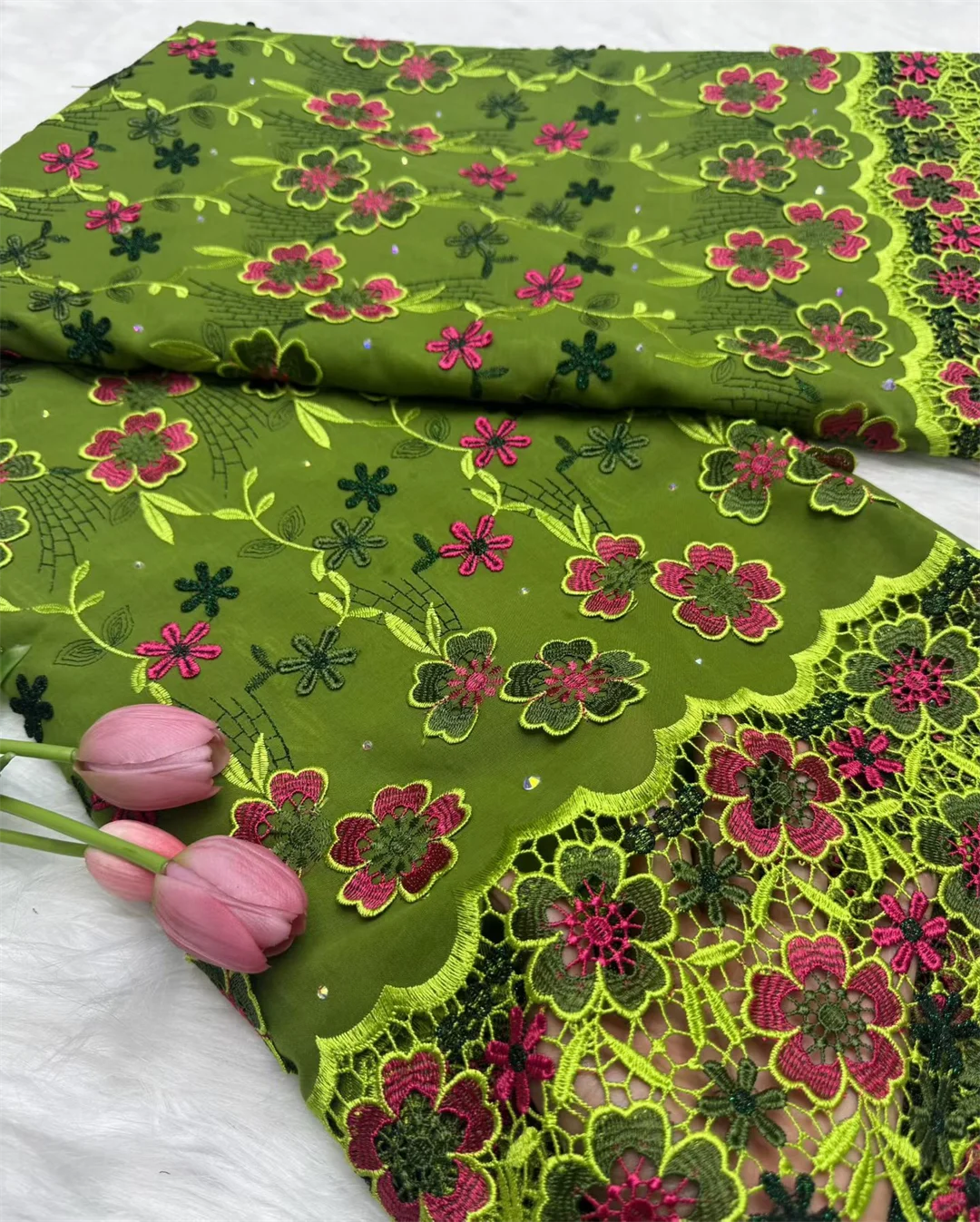 

Swiss Voile Lace In Switzerland With 3D Flower Applique Stones 2026 Super Quality African Lace Fabric For Wedding Lace Dress