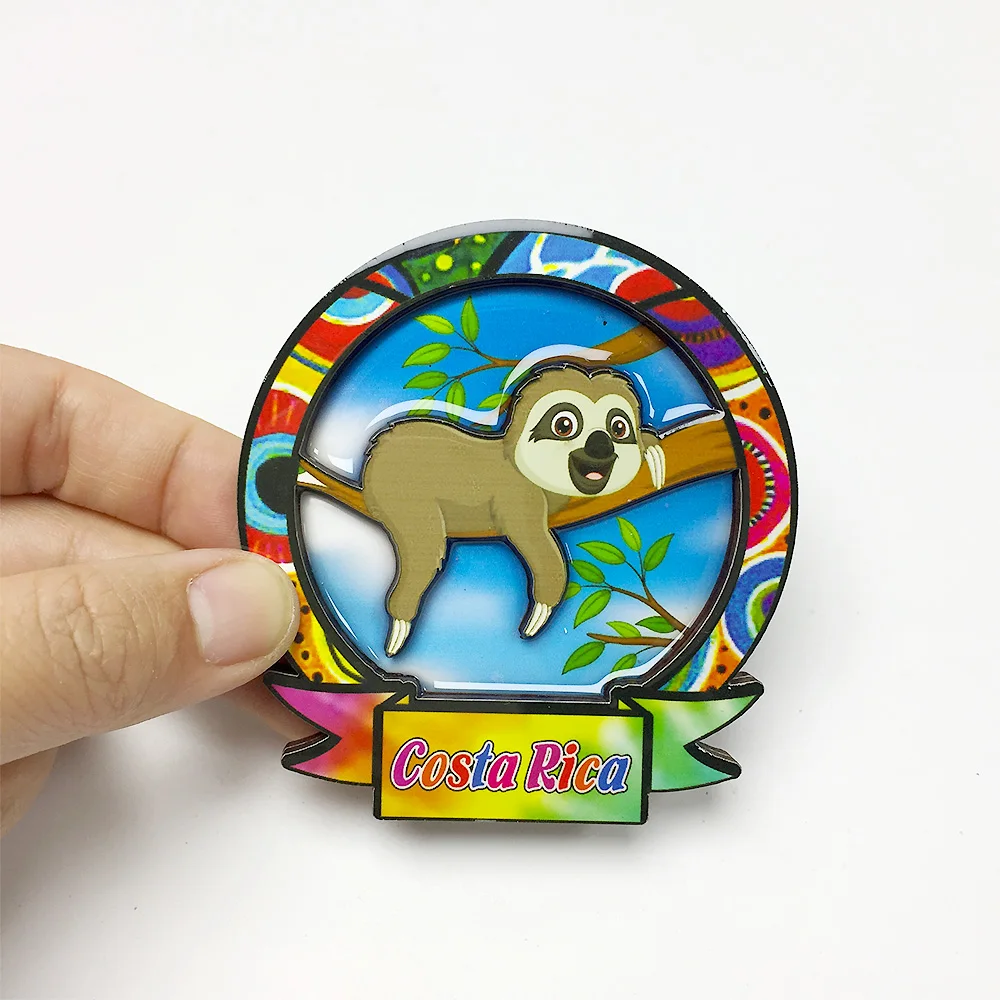 

Colorful 3D Resin Fridge Magnet with Strong Magnet - Costa Rica Sloth Design - Perfect Home Decor