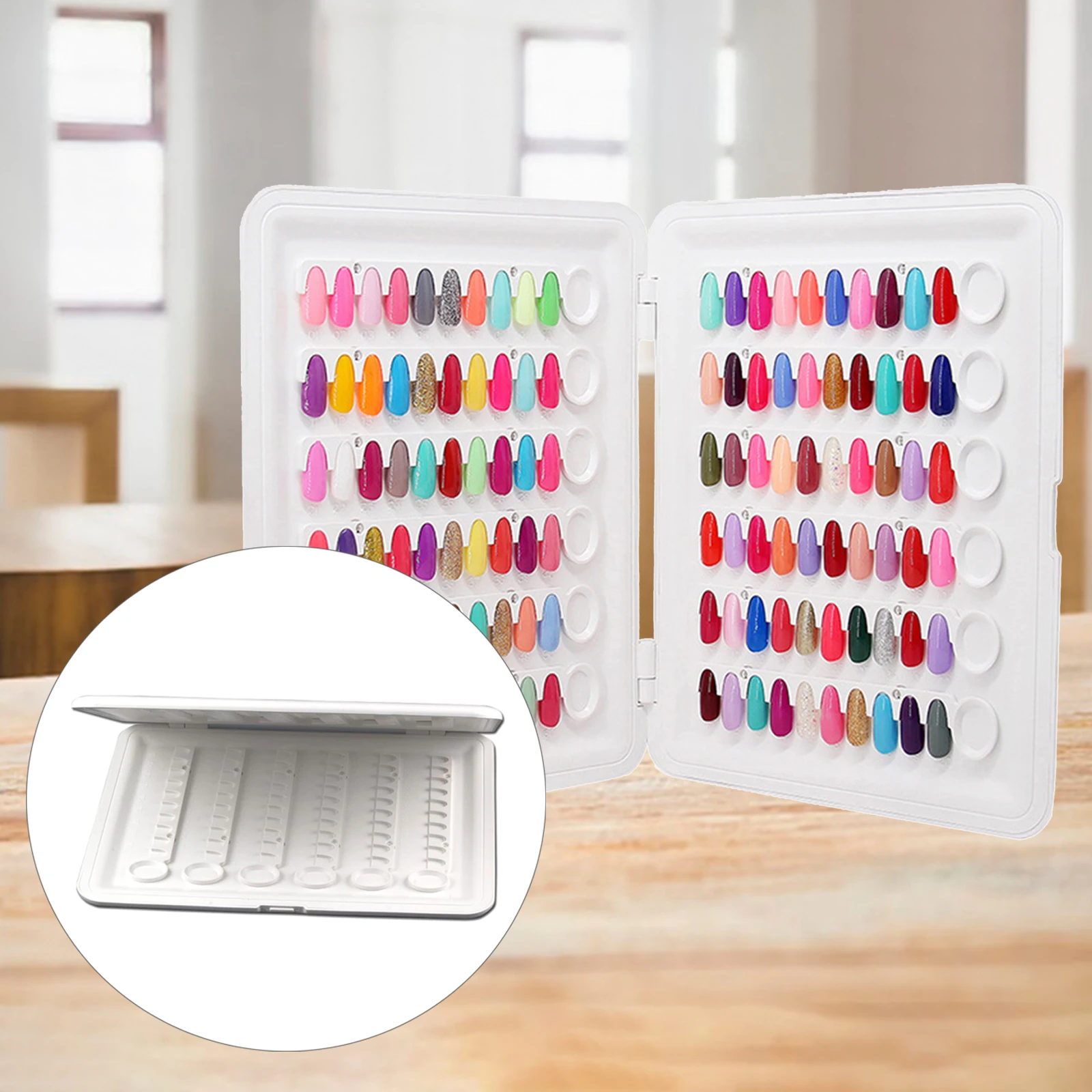 

120 Colors ABS False Nail Tips Gel Polish Display Card Chart Book Storage Painting Manicure Board