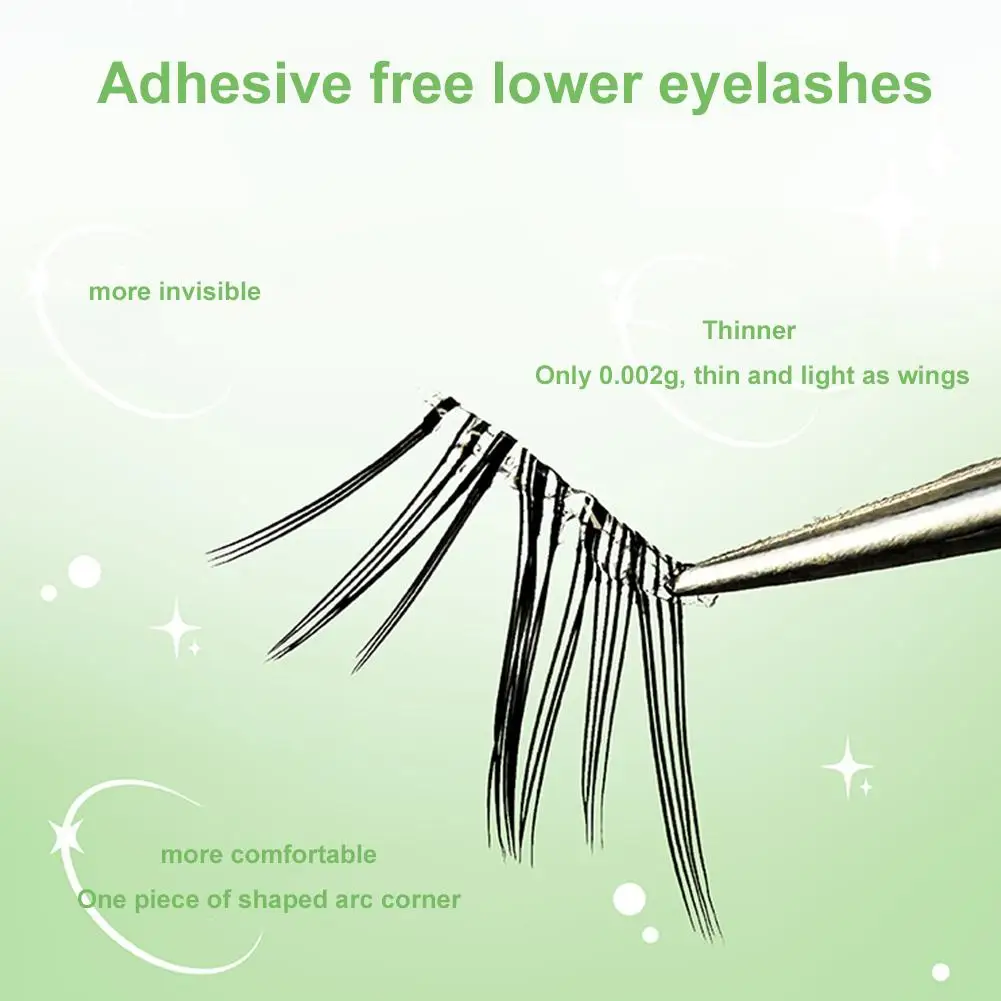 Kein Kleber künstliche Wimpern – untere Wimpern im Fuchsstil, natürlicher Manga-Feen-Look, einfach anzubringende selbstklebende Wimpern für die Kamera