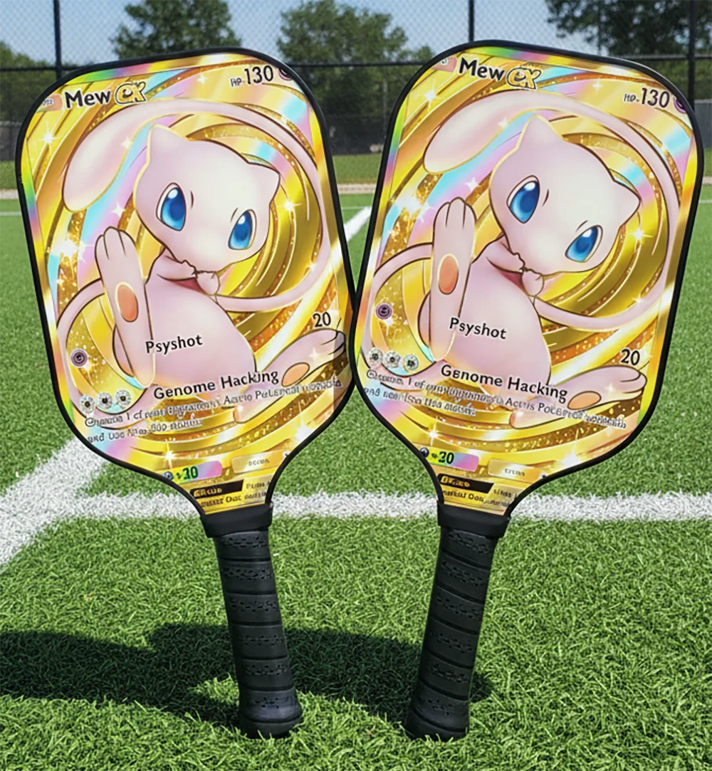 animes-figure-style-pokemon-mew-colorful-carbon-fiber-fiberglass-pickleball-paddle-professional-intermediate-starter