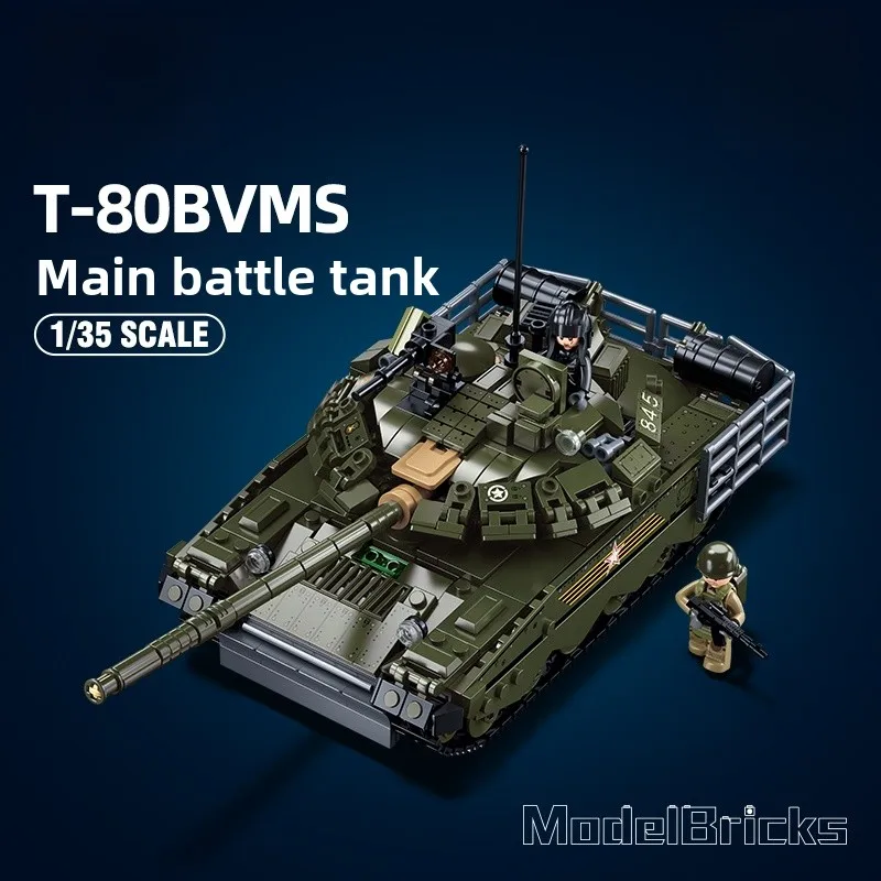new-t80-main-battle-tank-assembly-model-vdv-armored-vehicle-birthday-gift-for-boys-sluban-plastic-building-blocks
