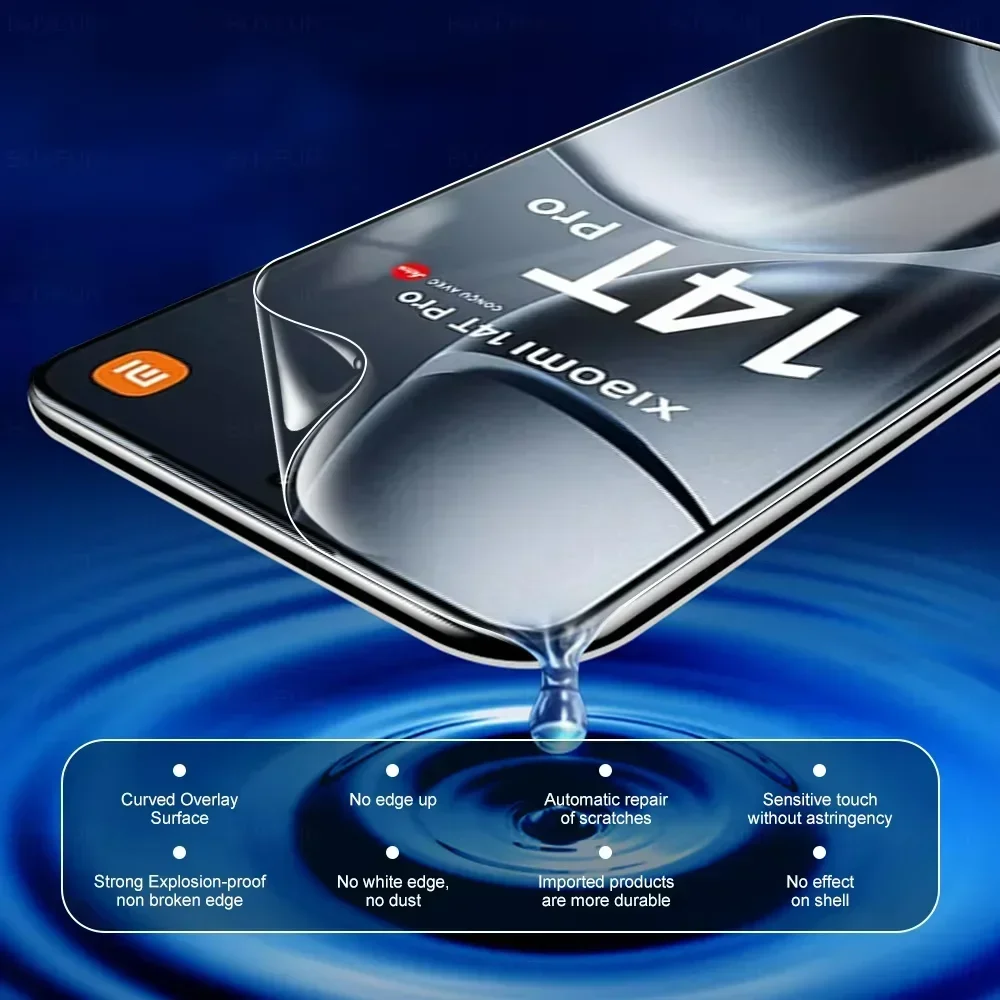 Xiaomi Poco F6 X6 X5 Pro 14T 13T Pro Redmi 13C Note 13 12 5G Pro 화면 보호 필름 용 5 Pcs 하이드로 겔 필름 화면 보호기