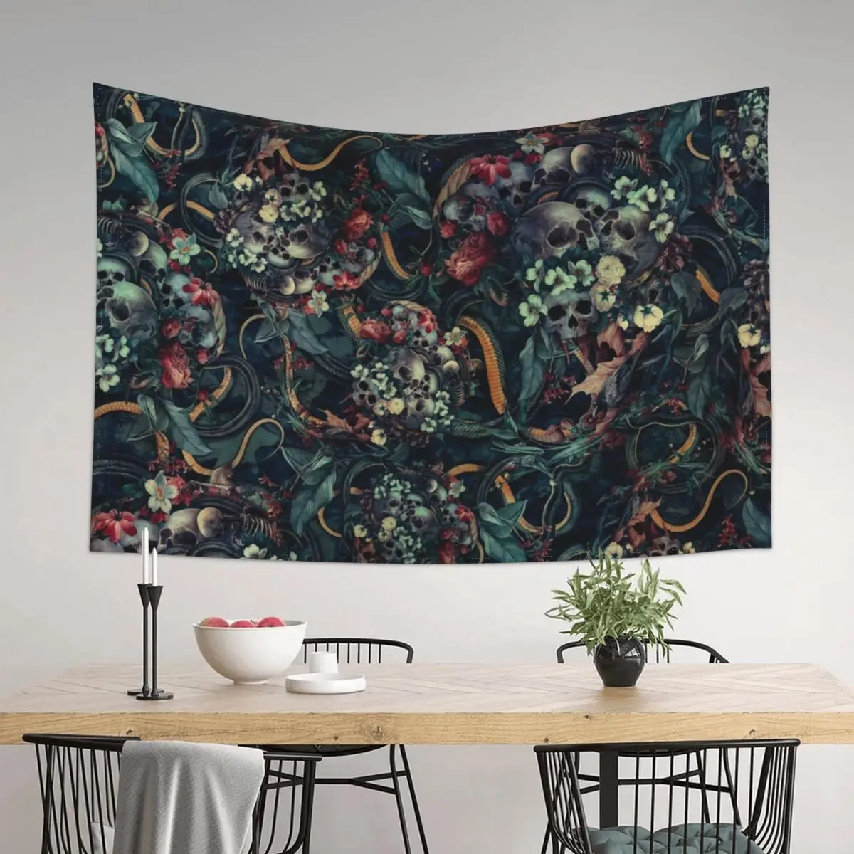 

Skulls and Snakes Tapestry Room Decore Aesthetic Hanging Wall Anime Decor Kawaii Room Decor Tapestry