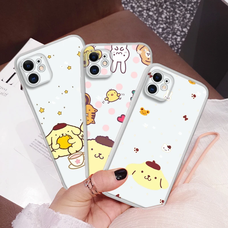 LK28 Pom Pom Purin Soft Case for Samsung S8 S9 S10 S10E S20 FE S21 Plus S21 Ultra S30 Note 10 20 8 9 M33 M52 M53