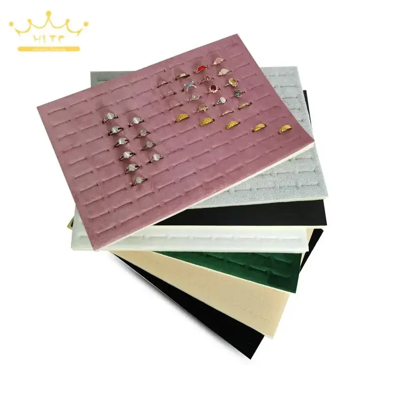 Ring earring Organizer Sponge Mat Jewelry Tray Inner Accessory 100 Slots Rings Storage Pad 33.5*22.5Cm Pink Black Green Mats