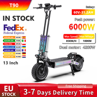2025NEW OOTD T90 4200W Motors 85km/h Max Speed 13inch Road Off-road  Tires Adult Electric scooter 60V 31.2Ah Battery 100km