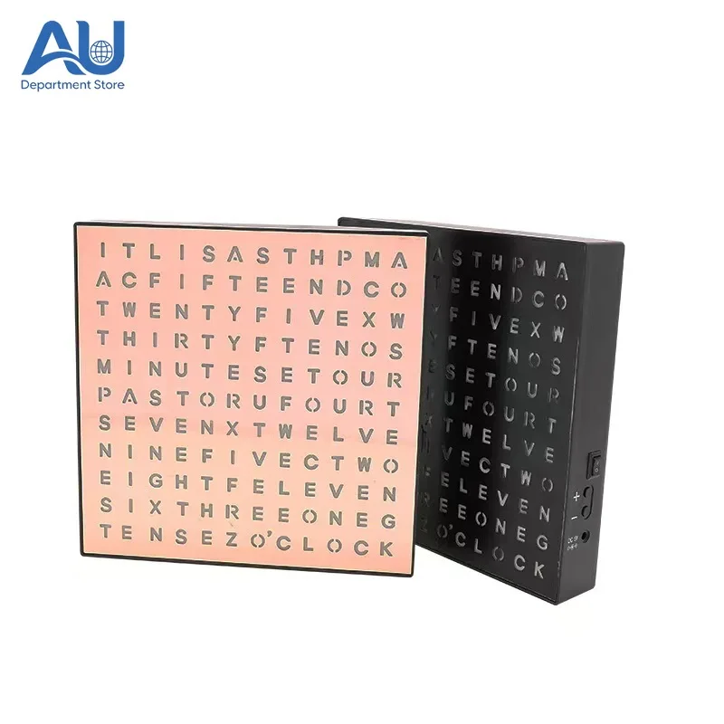 LED Alphabet Desk Clock Reading Time Timer Ambient Light Modern Decor for Home Office Study